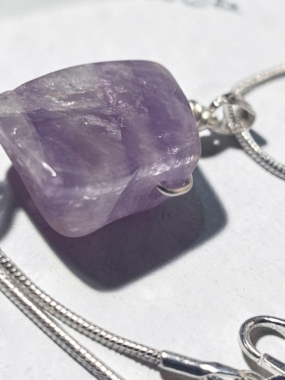 Amethyst Stone Pendant Necklace - Purple Gem - Picture 2 of 4